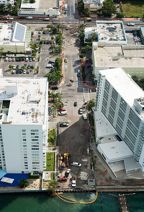 Bergeron Land Development, in partnership with the City of Miami Beach, works to fight sea level rise with pump stations and elevated roadways and seawalls.