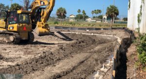 Roadway construction work on the Venice Bypass in Sarasota County, Florida.